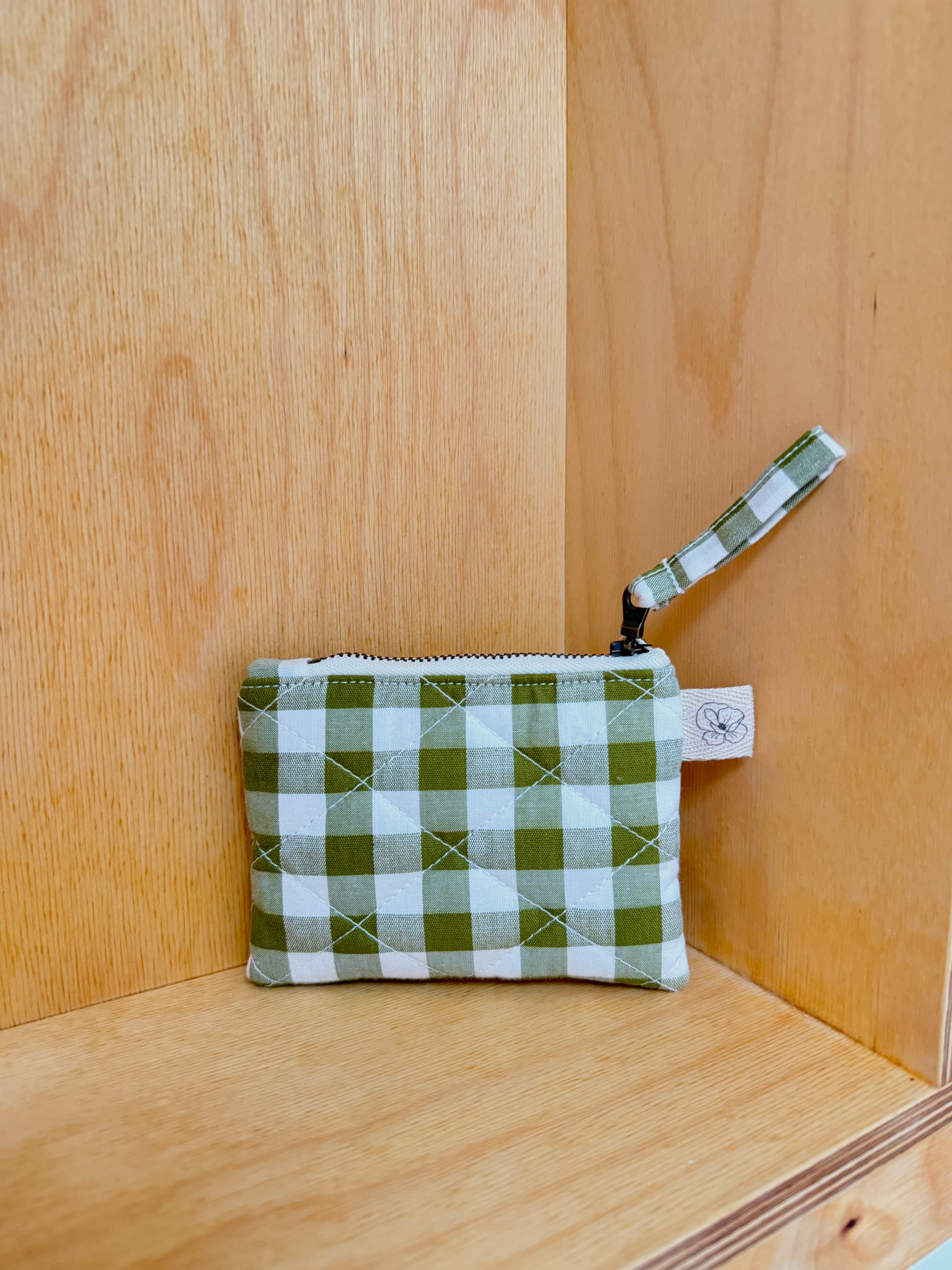 Green Gingham Coin Purse