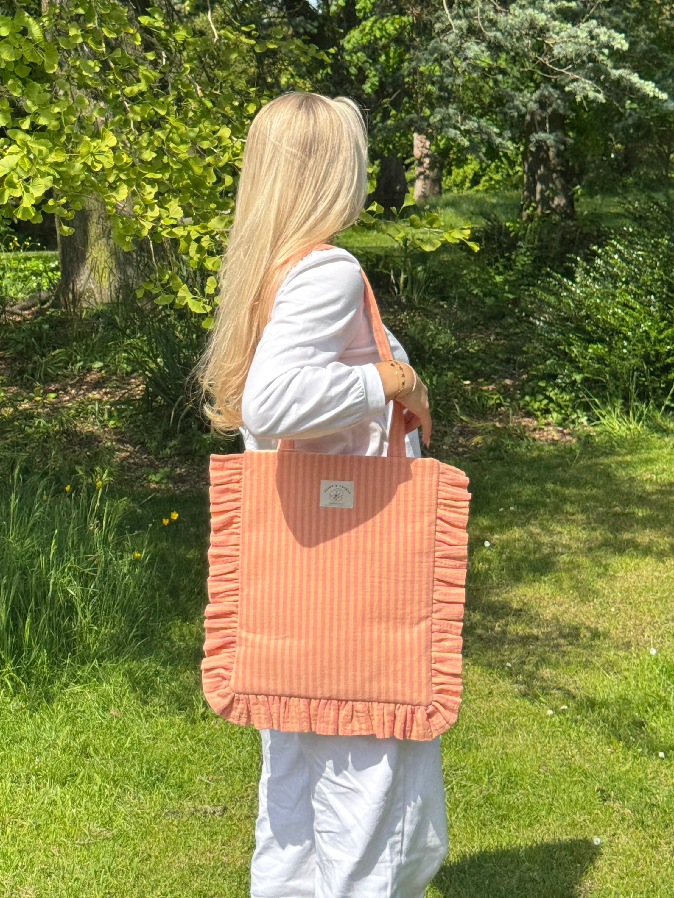 Rhubarb & Custard Ruffle Tote