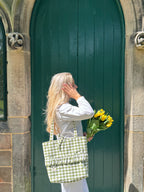 Green Gingham Tote Bag