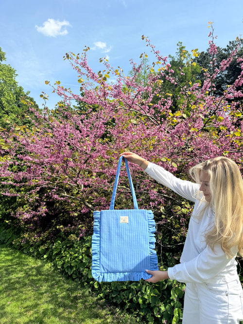 Blueberry Ruffle Tote