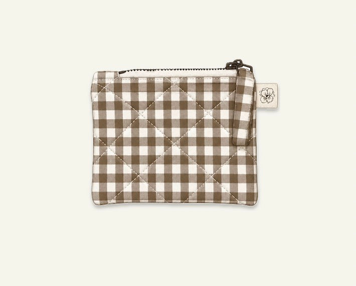 Brown Gingham Coin Purse