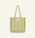Green Gingham Ruffle Tote