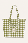 Green Gingham Overnight Bag