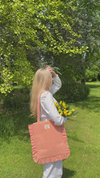 Rhubarb & Custard Ruffle Tote